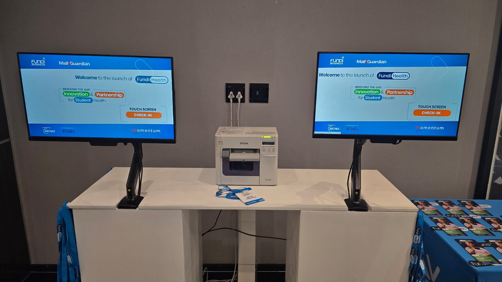 Fundi Health 2025 touchscreen registration and badge printing station