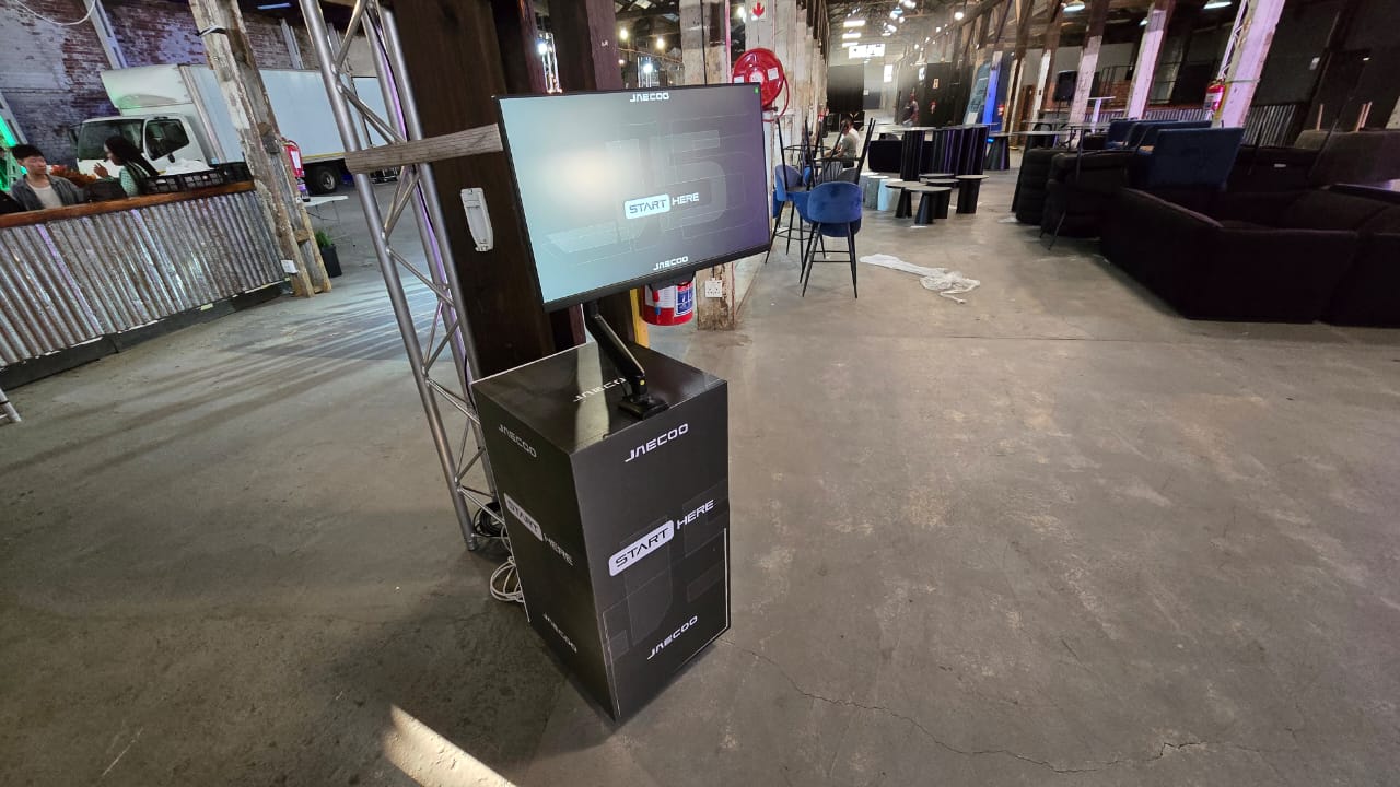 JAECOO 2025 branded touchscreen event check in kiosk