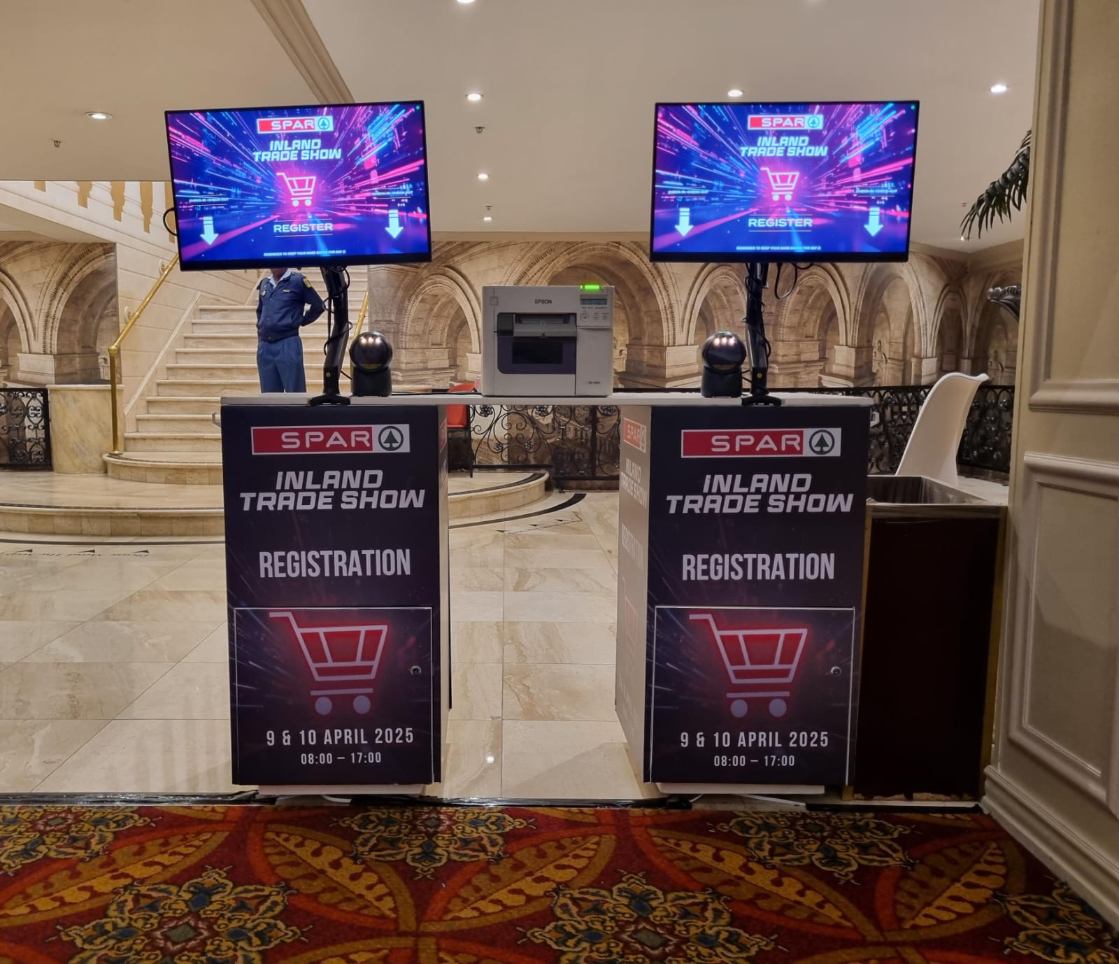 SPAR Inland Trade Show April 2025 registration kiosks